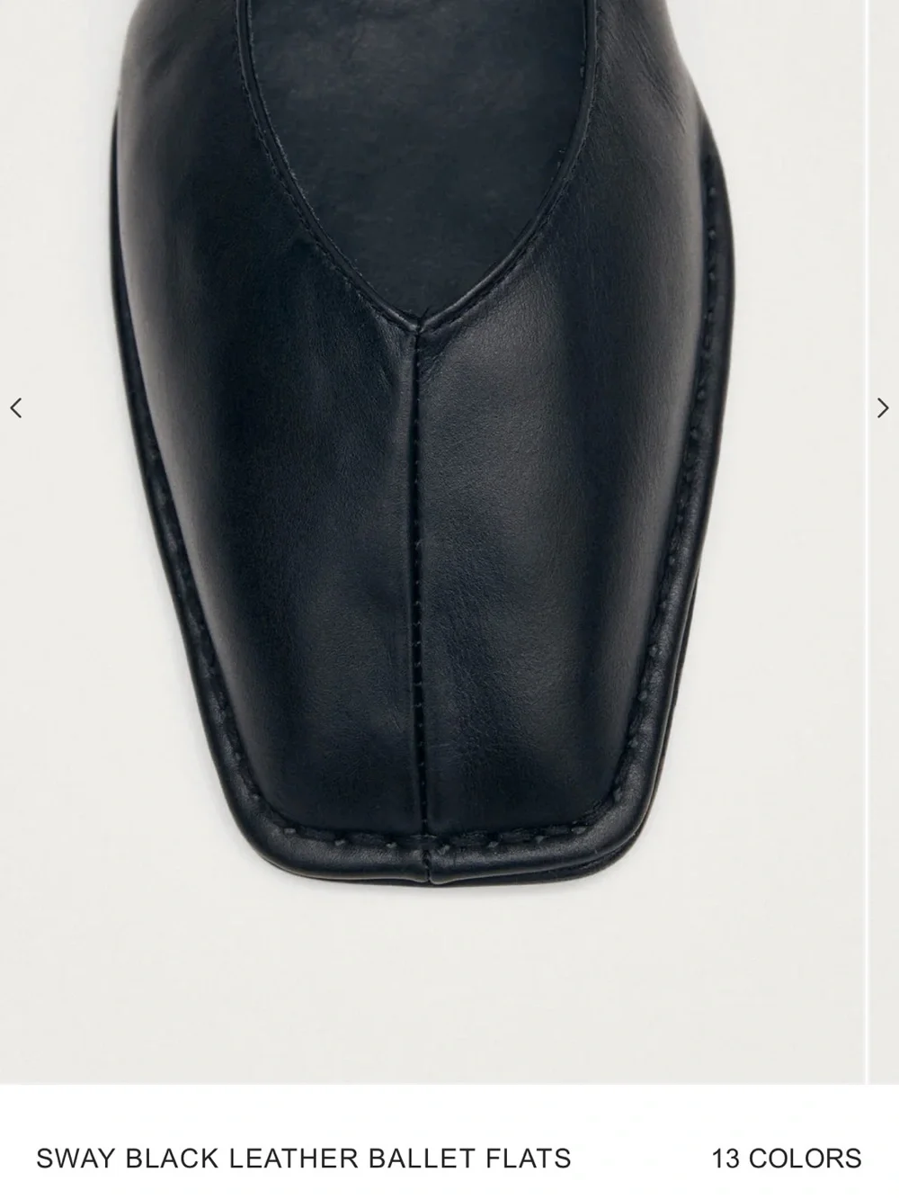 ALOHAS Sway Black Leather Ballet Flats - Picture 2 of 4